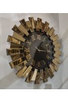 60 - 80 cm Siyah- Gold Dekoratif Aynalı Duvar Saati