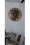 60 - 80 cm Siyah- Gold Dekoratif Aynalı Duvar Saati