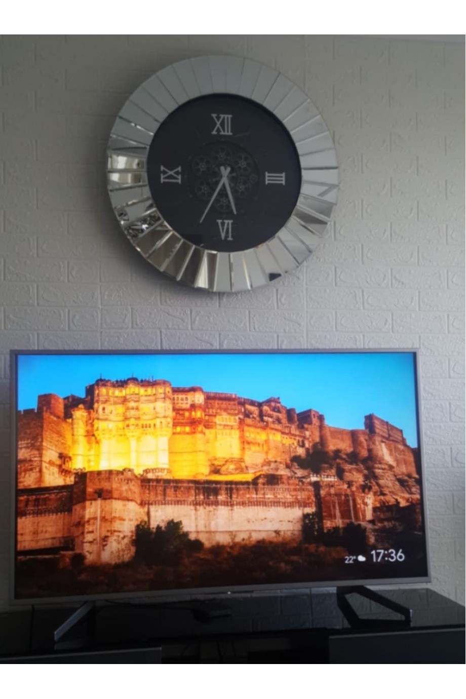 Çarklı Dekoratif Aynalı Duvar Saati