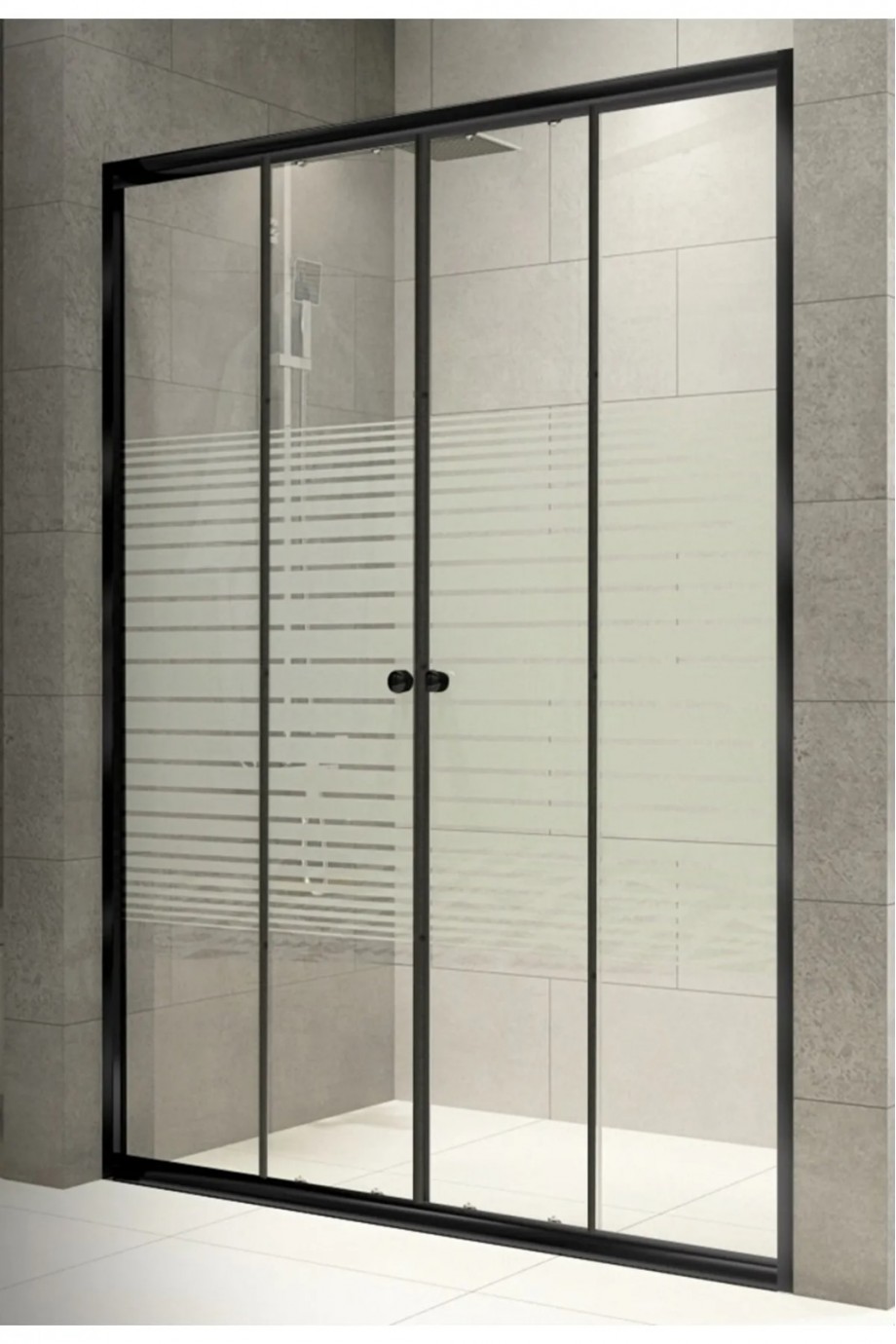 DÜZ CEPHE ÇİFT AÇILIR KAPILI SİYAH PROFİLLİ DUŞAKABİN DÜZ CEPHE ÇİFT AÇILIR KAPILI SİYAH PROFİLLİ DUŞAKABİN