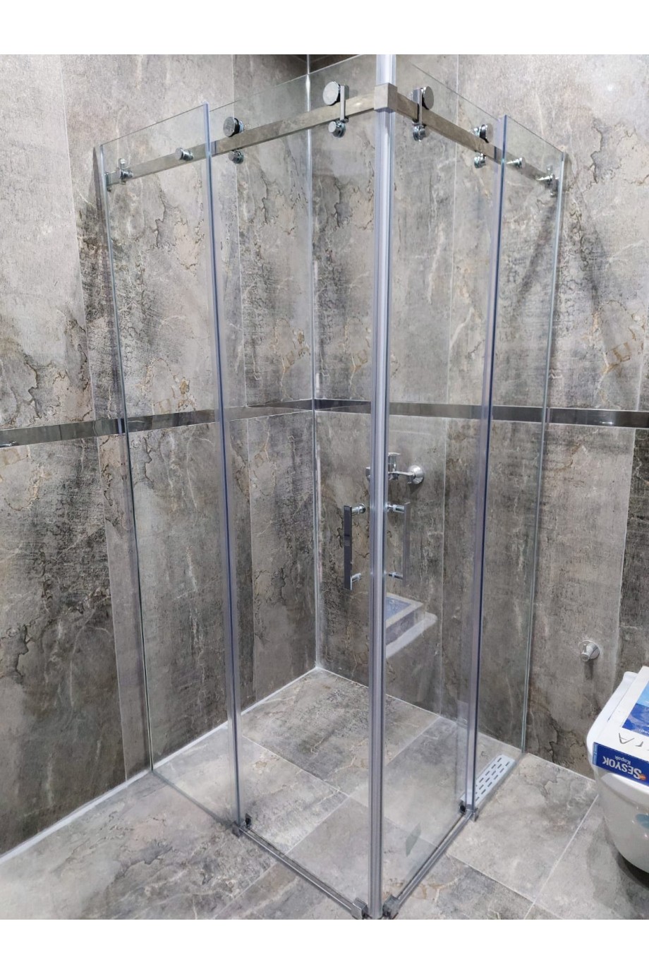 Paslanmaz Profilli Üstten Askılı Duşakabin